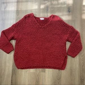 Altar’d State Lovely Lash V-Neck Burnt Orange Sweater in Size M/L